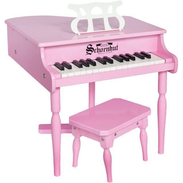 特売　約半額　お祝い　誕生日プレゼント グランドトイピアノ　ベンチ付きお子様向け pink 30鍵盤 　12900→6980