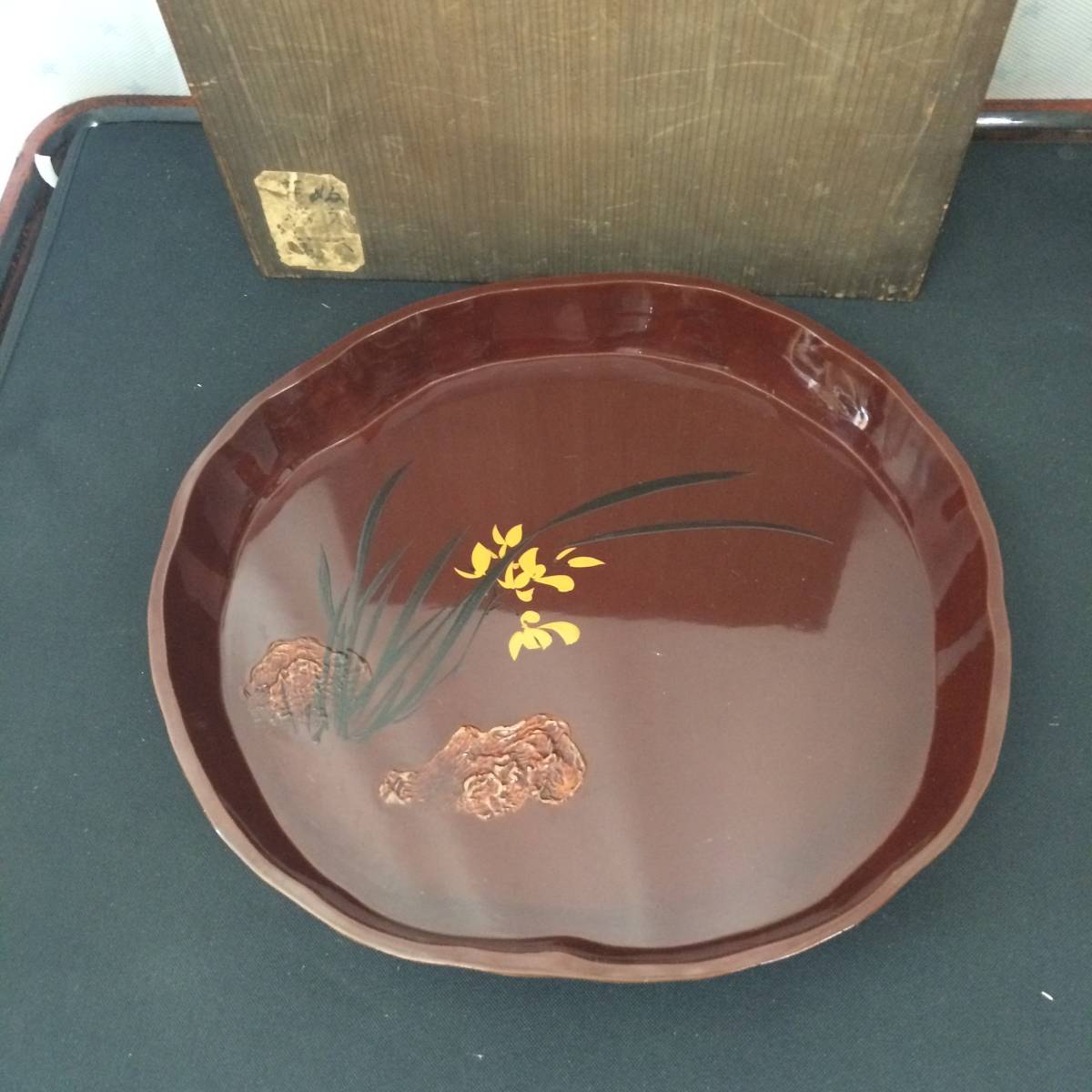 茶道具 盆 在銘 茶盆 香道盆 トレイ 木製 漆芸 漆器 伝統工芸 - 食器