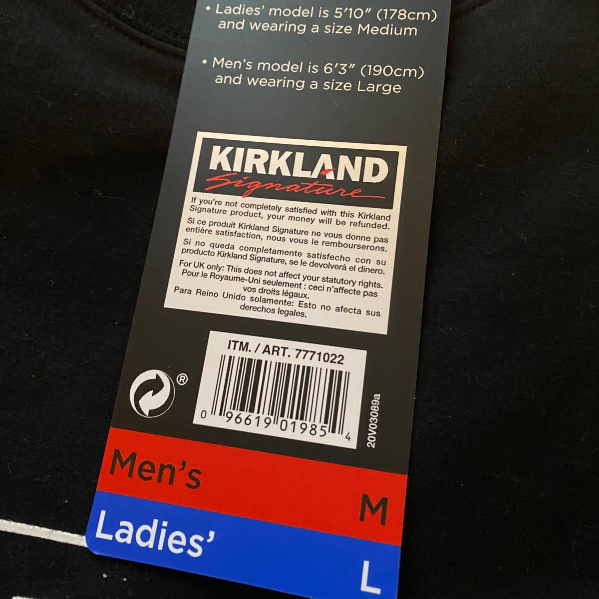 カークランド スウェット 黒 レディースL メンズM KIRK LAND カークランド スウェット 黒 レディースL メンズM KIRK LAND