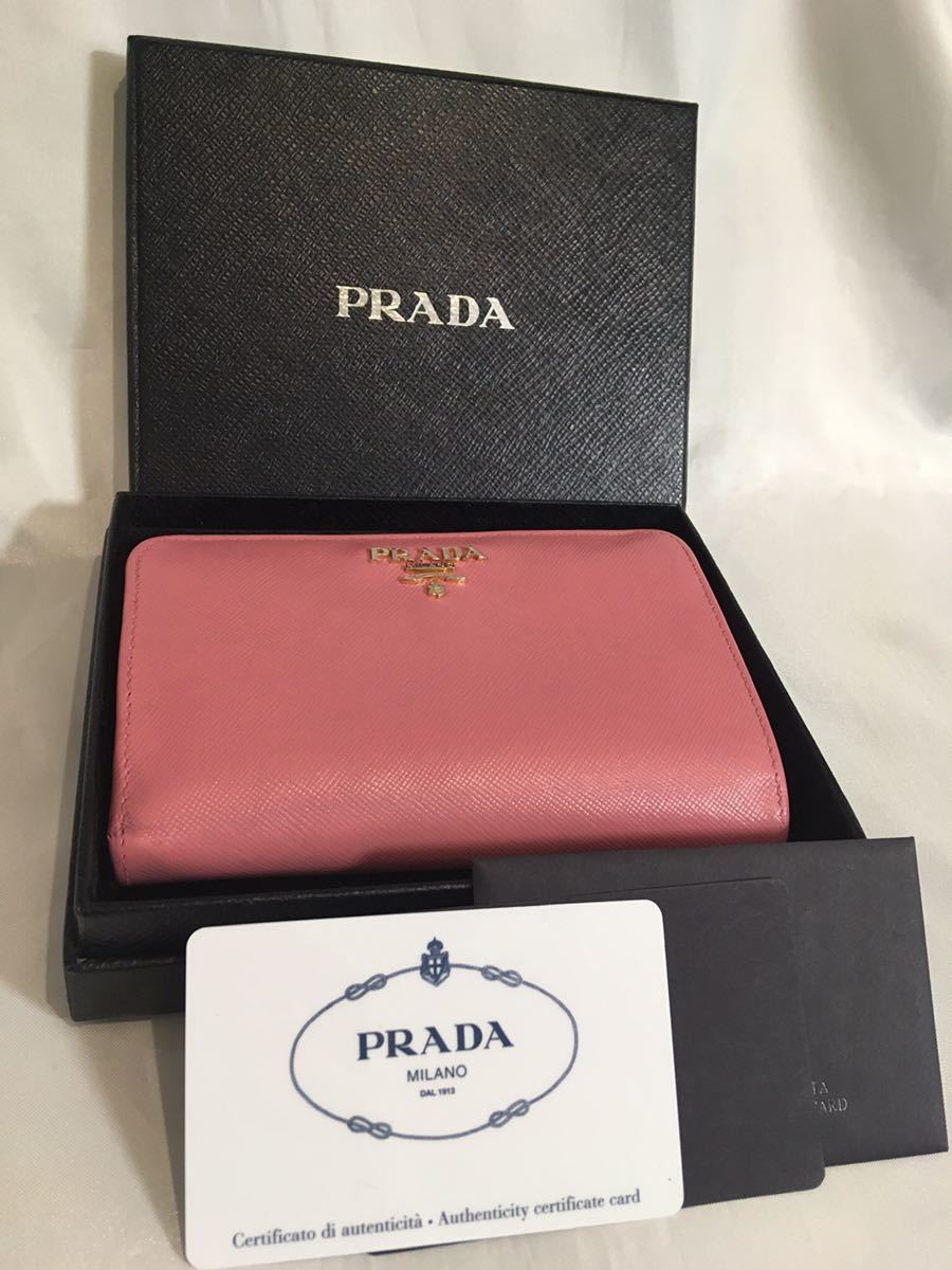 超美品PRADA プラダ 二つ折り財布 ホックタイプ ピンク（¥9,025 ...