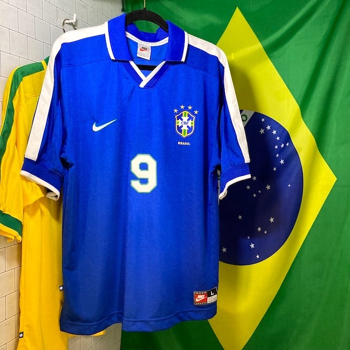 超歓迎 97 ロマーリオ ミラン レアル インテル バルセロナ ナイキ正規品 Nike ユニフォーム Away 1997 Ronaldo 9 Brazil ロナウド ブラジル代表 ブラジル Labelians Fr