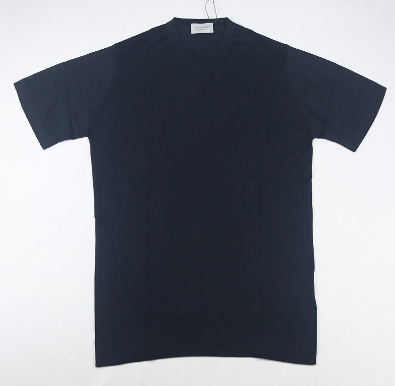 新品 John Smedley　ジョンスメドレー 最高級シーアイランドコットン　クルーネックTシャツ Mサイズ NAVY_画像1