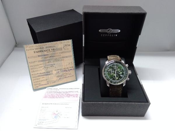 ZEPPELIN 腕時計 8680-4 100周年 箱付き クロノグラフ カレンダー 緑文字盤 cd4KMNxABDTVXYZ2-19209 その他