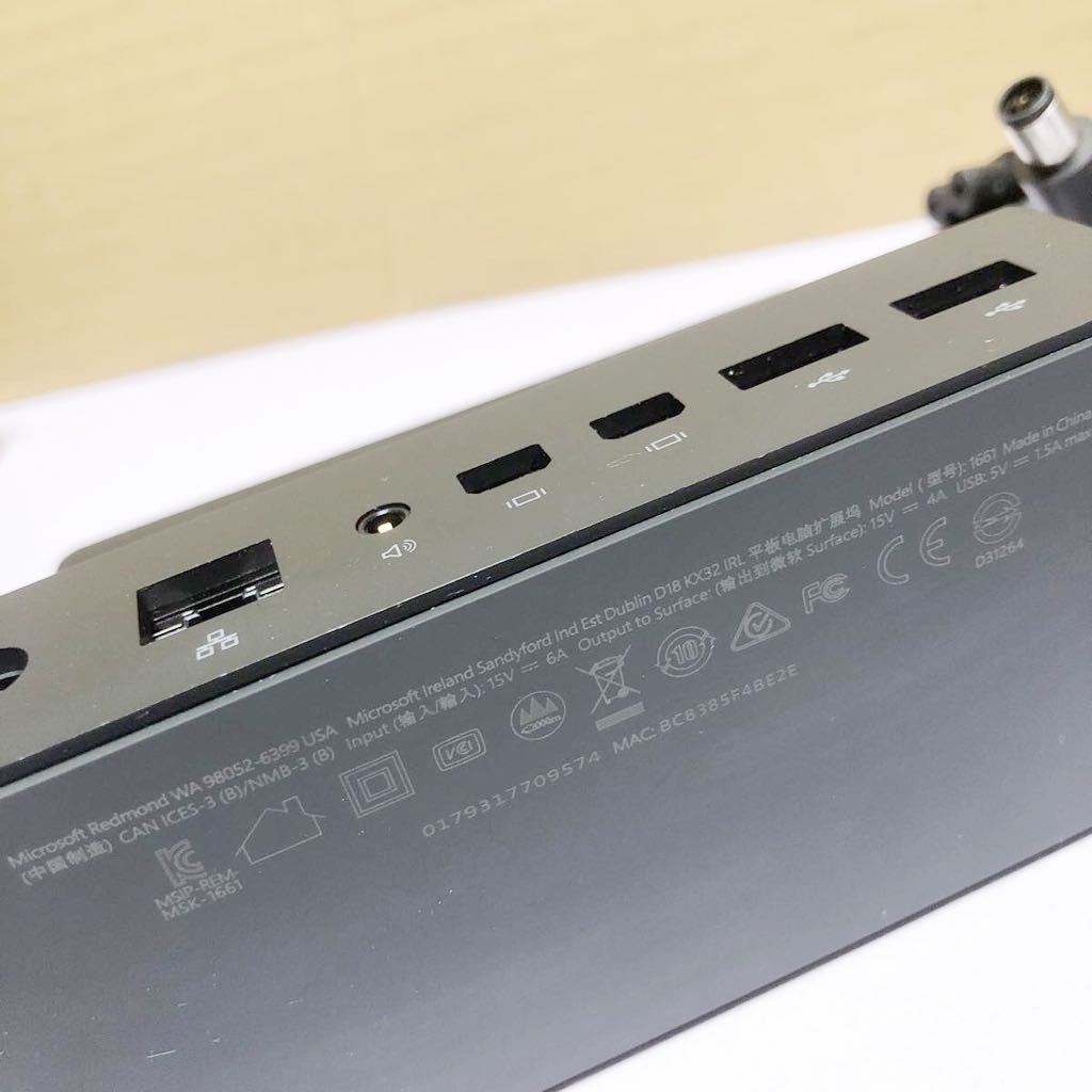 中古Microsoft マイクロソフト 純正 Surface Dock 1661 + サーフェスドック マイクロソフト Model：1749 ACアダプター動作品 管号SHA835_画像4