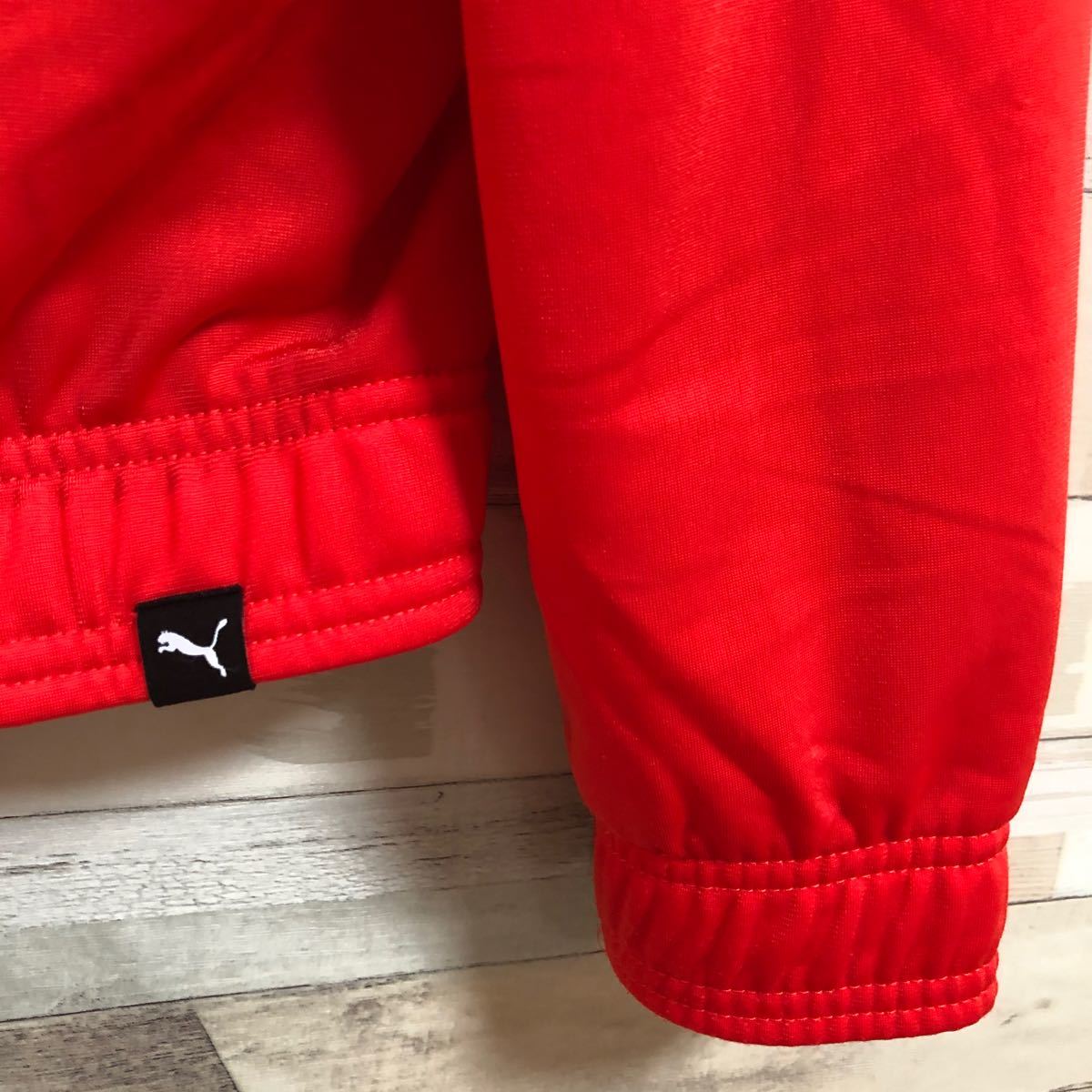 【プーマ  PUMA 】美品ワンポイント ロゴ トラック ジャージ ジャケット フルジップアップ 赤 レッド 