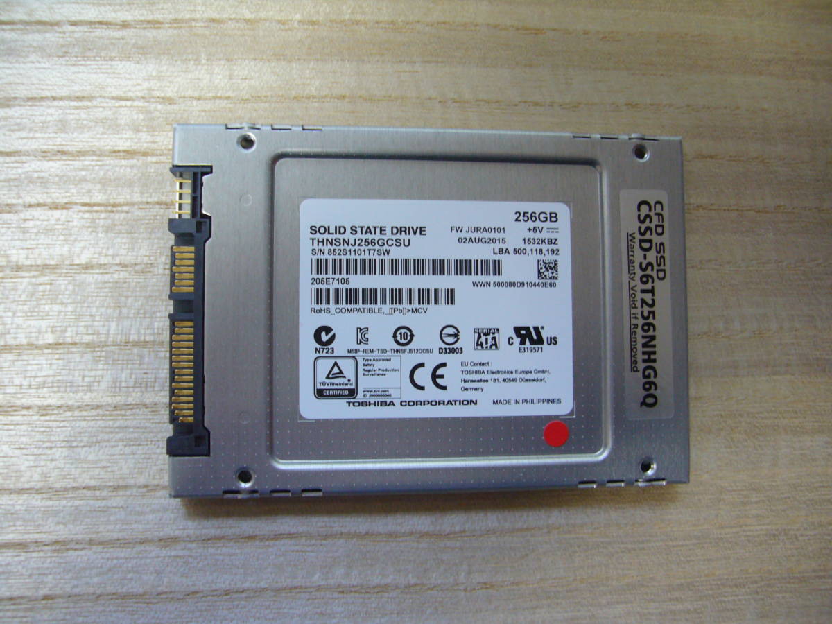 CFD CSSD-S6T256NHG6Q 東芝製 THNSNJ256GCSU 256GB SATA SSD_画像1