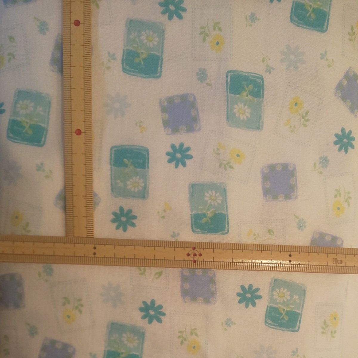 YUWA シャルマンコレクション Wガーゼ ブルー系 生地巾約108cm×約50cm 