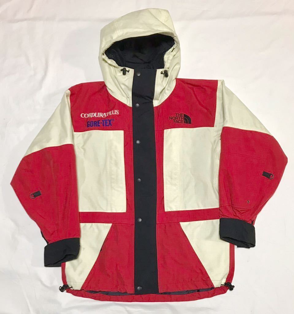 【レア】90s THE NORTH FACE CORDURA PLUS GORE-TEX JACKET ノースフェイス ゴアテックスマウンテンジャケット メンズL 赤白 ヴィンテージ_画像1