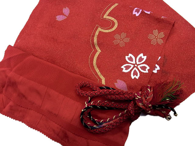 京都一輝堂》 即決 和装小物 帯揚げ帯締めセット 刺繍 雪輪文様 L220121-18