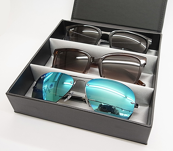 眼鏡 メガネ サングラス コレクション ケース ボックス 3本収納 旅行に_画像2