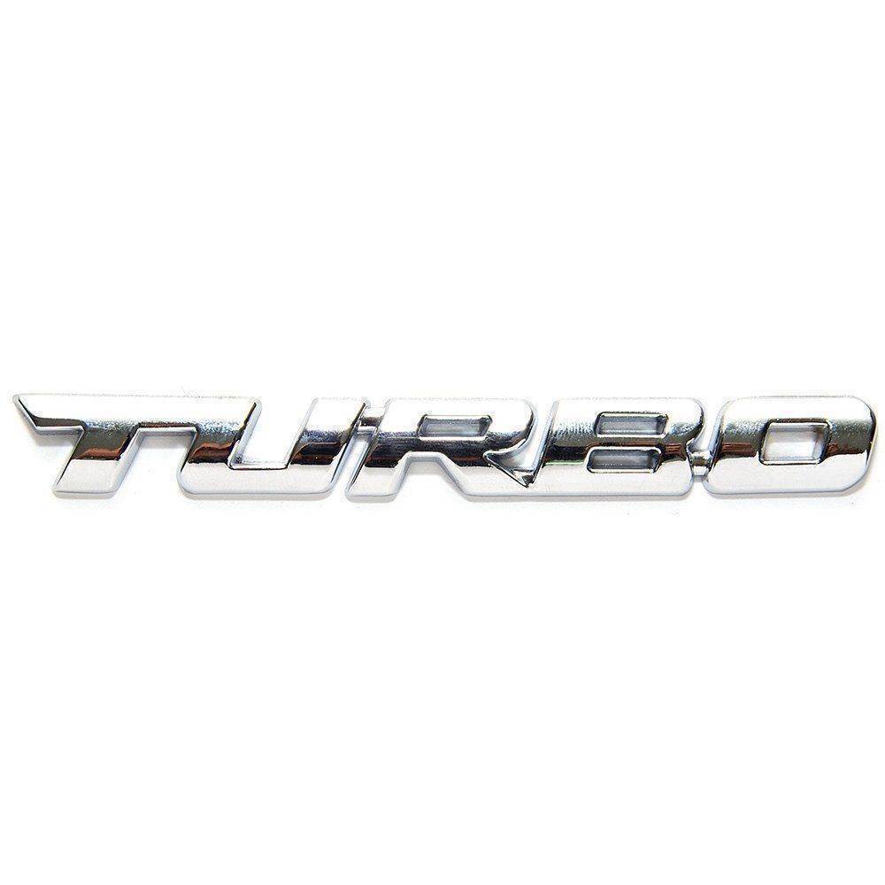 送料0円 Turbo ロゴ エンブレム メタルステッカー シルバー 立体 両面テープで簡単取り付け 外装 内装 カスタム ターボ 車 字 汎用