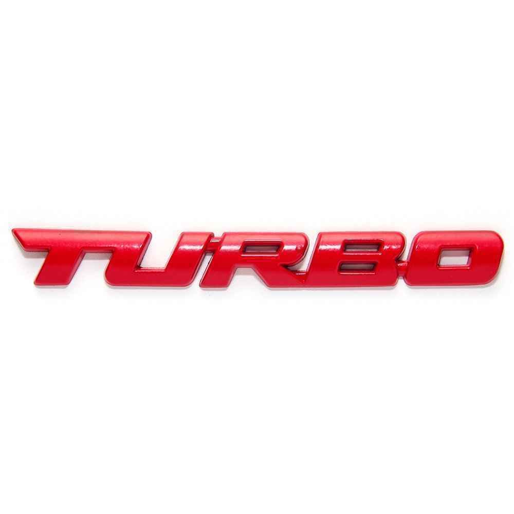 送料0円 Turbo ロゴ エンブレム メタルステッカー レッド 立体 両面テープで簡単取り付け 外装 内装 カスタム ターボ 車 字 汎用