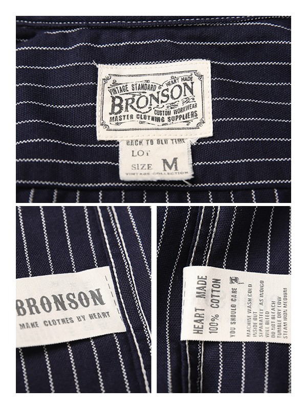 SALE ブロンソン オールドタイム ピンストライプ長袖ワークシャツ M BRONSON 新品_画像9
