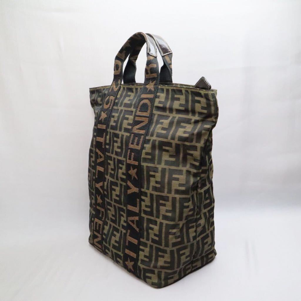 美品】FENDI フェンディ トートバッグ エコバッグ ズッカ柄 ロゴ 軽量