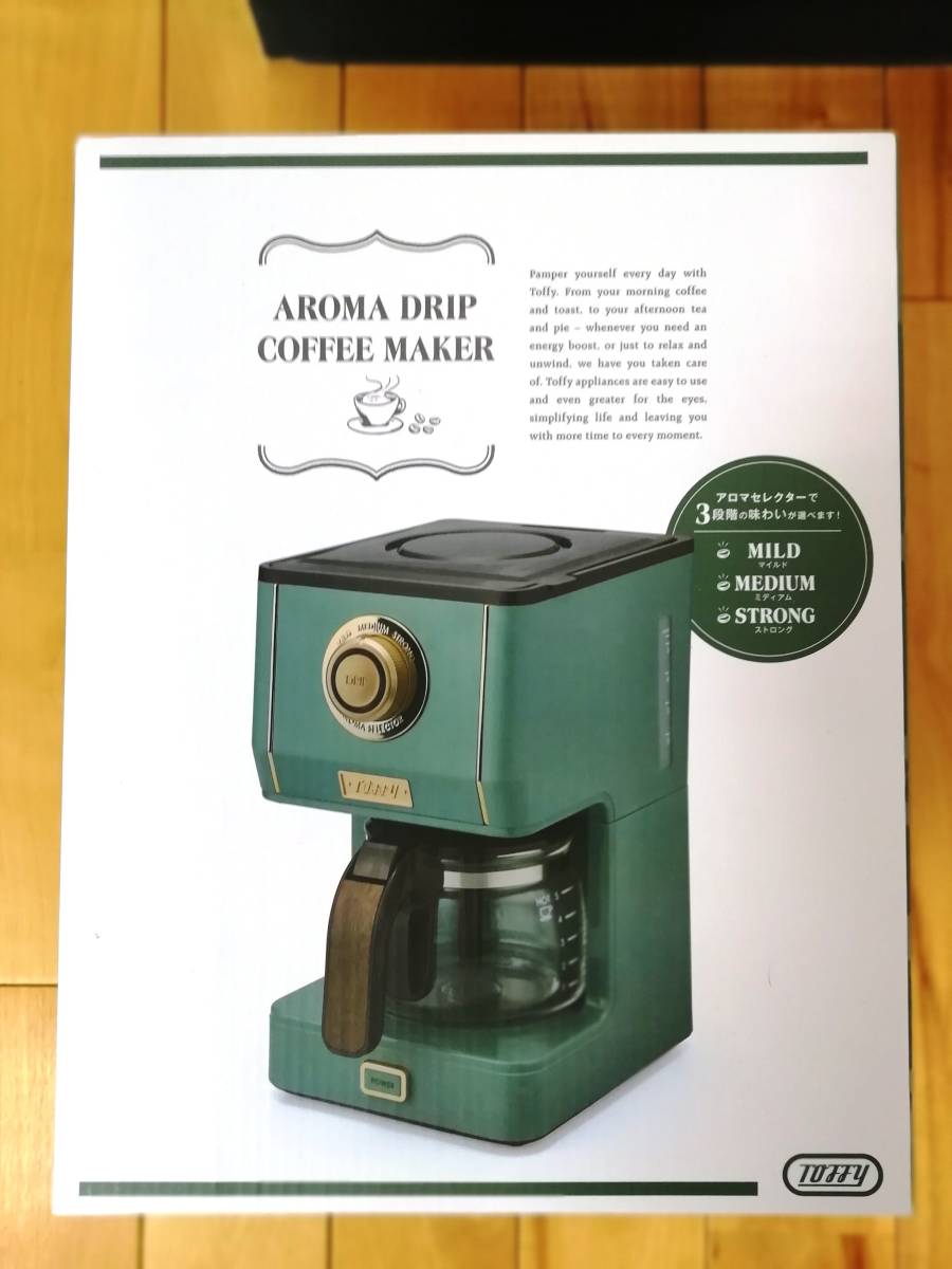 【新品】Toffy アロマドリップコーヒーメーカー　ラドンナ　トフィー　グリーン　K-CM5　コーヒーマシーン　ドリップコーヒー　