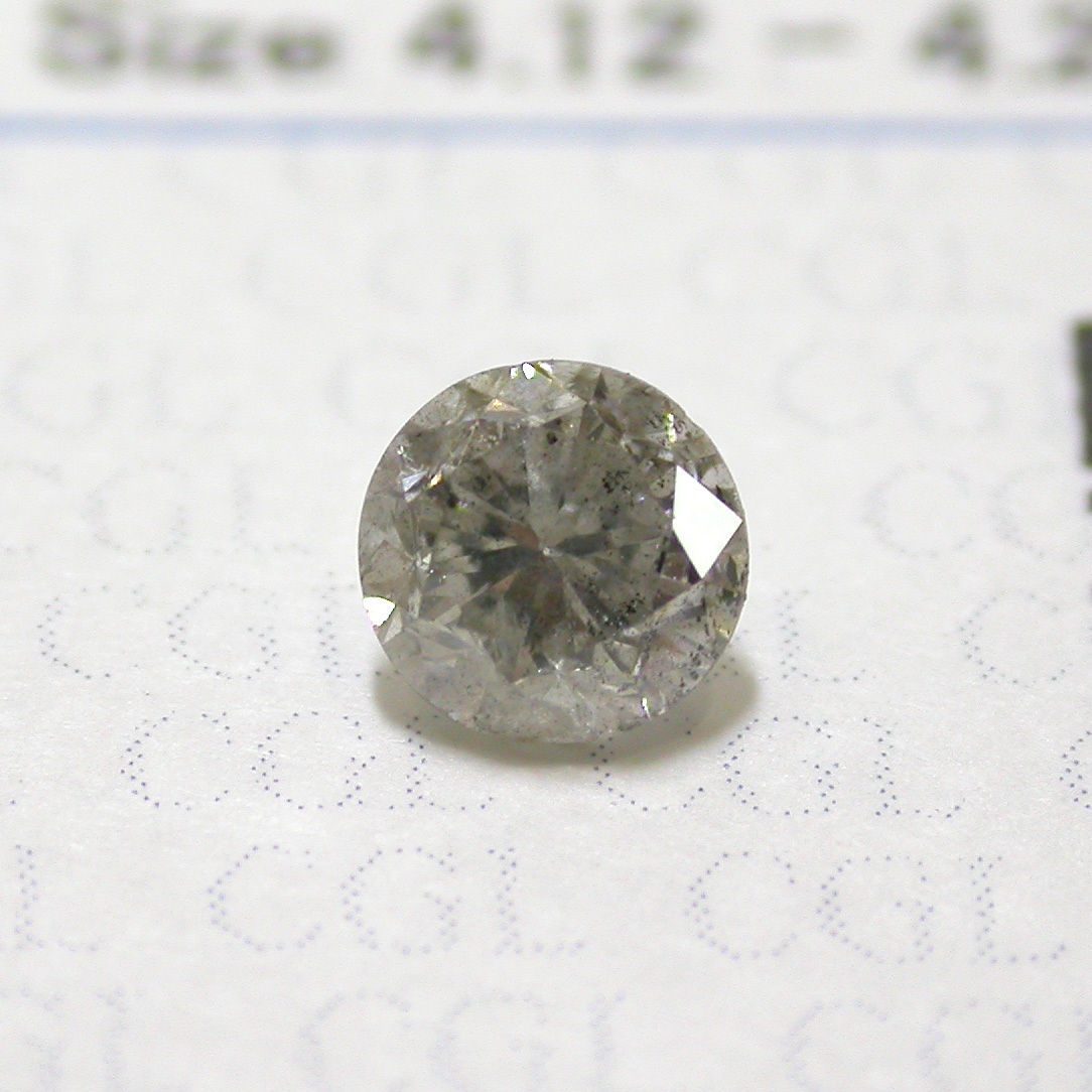 M1239【BSJD】天然ダイヤモンド 0.343ct ルース J/I-1/POOR ラウンドブリリアントカット 中央宝石研究所 ソーティング付き