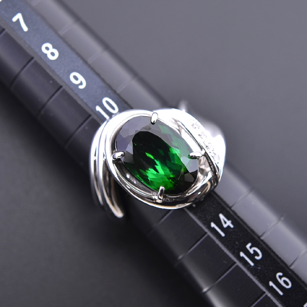 【爆売り!】 A131【BSJJ】Pt900 天然グリーントルマリン5.62ct ダイヤモンド トルマリン