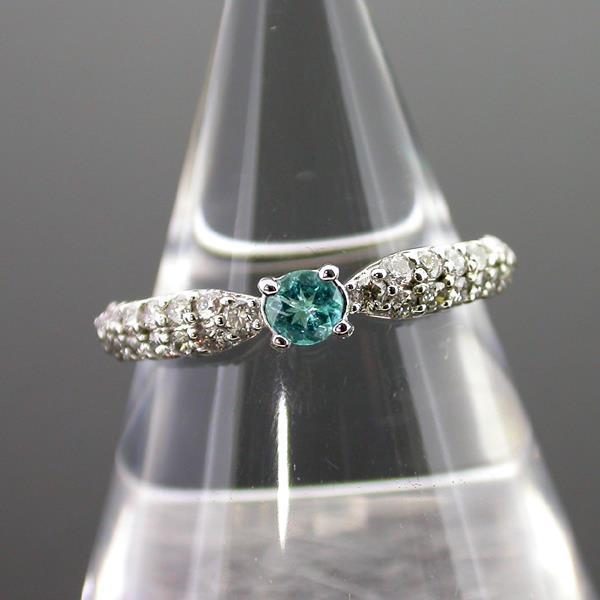 S631【BSJJ】K18WG パライバトルマリン0.10ct ダイヤモンド0.33ct