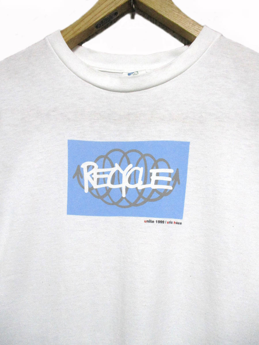 UNITE99 Patagonia RECYCLE Eric Haze　90s パタゴニア シップス エリック・ヘイズ 世界限定 Tシャツ　白 kids L (メンズS程度) USA製