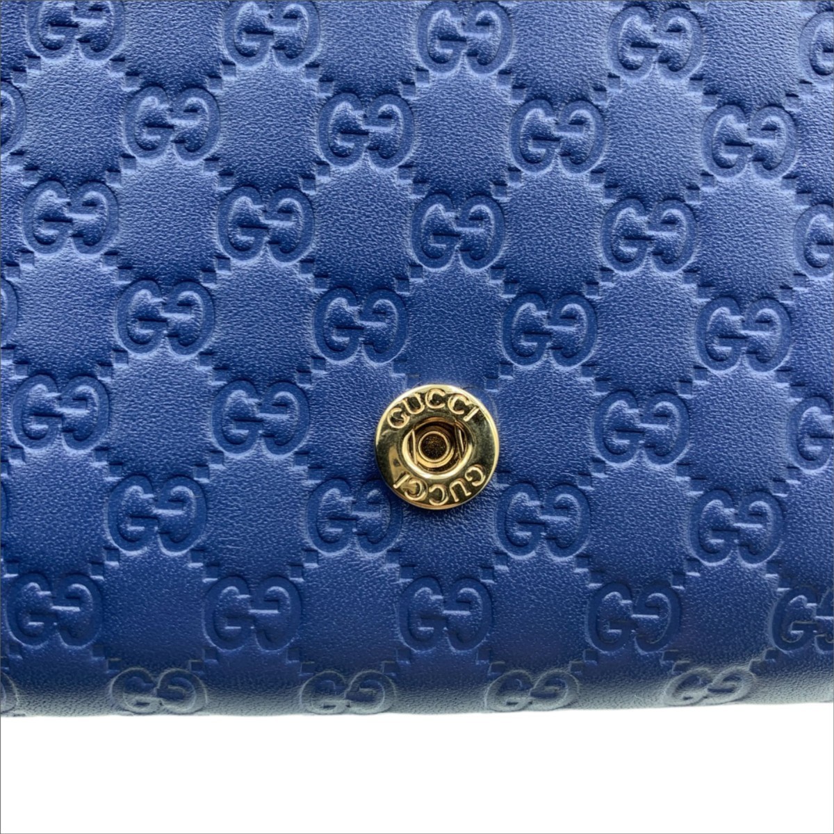 最終値下げ!】GUCCI グッチ マイクログッチシマ 長財布 財布 ブルー