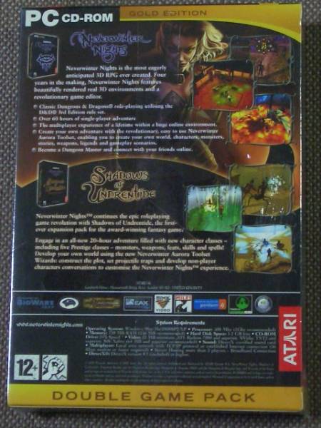 Neverwinter Nights Gold Edition (Bioware/Atari U.K.) PC CD-ROM