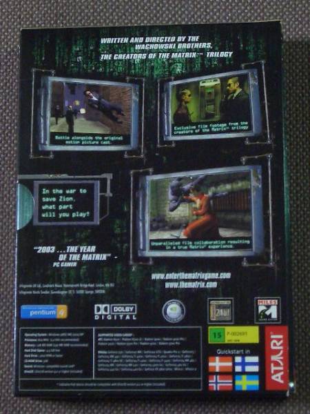 Enter the Matrix (Shiny / Atari U.K.) PC CD-ROM