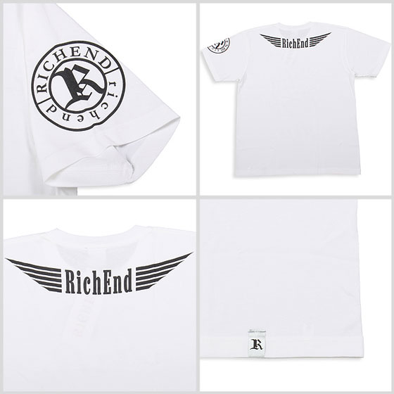 RICHEND/リッチエンド Ｔシャツ 【HEADS UP】 ホワイト×ブラック (Lサイズ） アメージング 服 白 黒 モノトーン ストリート ダンス 衣装