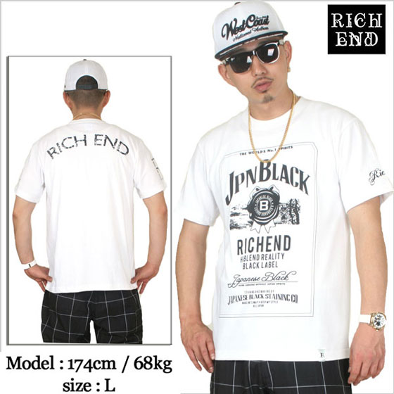 RICHEND/リッチエンド Ｔシャツ 【JB】 ホワイトｘブラック（XLサイズ）アメージング 服 モノトーン 白 黒 ストリート ダンス 衣装