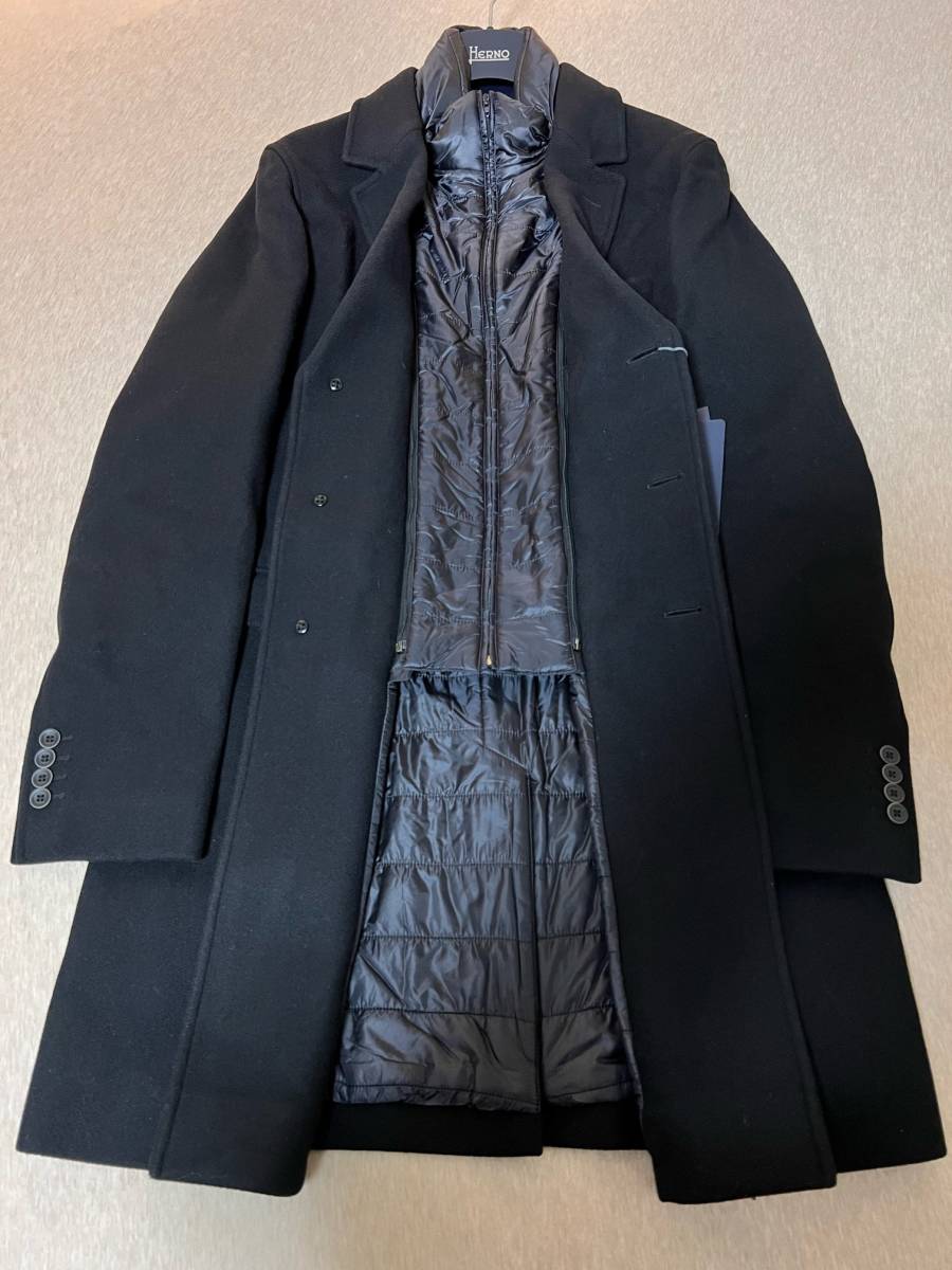 ヘルノ HERNO ライナー付き コート ブラック 52サイズ 新品 