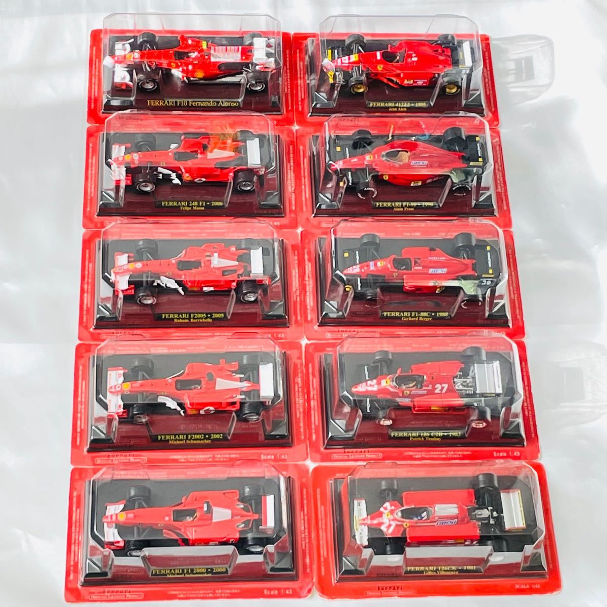 未開封品 公式 フェラーリ F1 コレクション フィギュア 10台 まとめ売 1/43 ミニカー レーシングカー