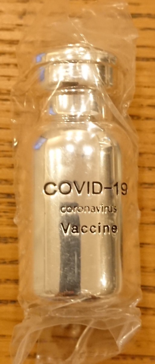 2021 フィジー COVID-19 コロナウイルスワクチン瓶型 1ドル 2オンス 銀メッキ貨 ワクチンパスポート形品質保証書付き