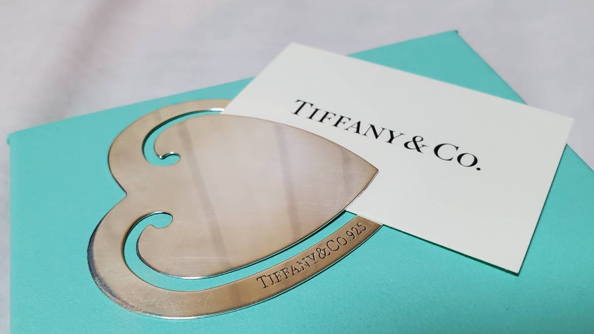 正規レア TIFFANY&COティファニー ペレット ハート型マネークリップ SV925 財布 名刺入れ ブックマーカー しおり〇ポイントマーカー  付属有