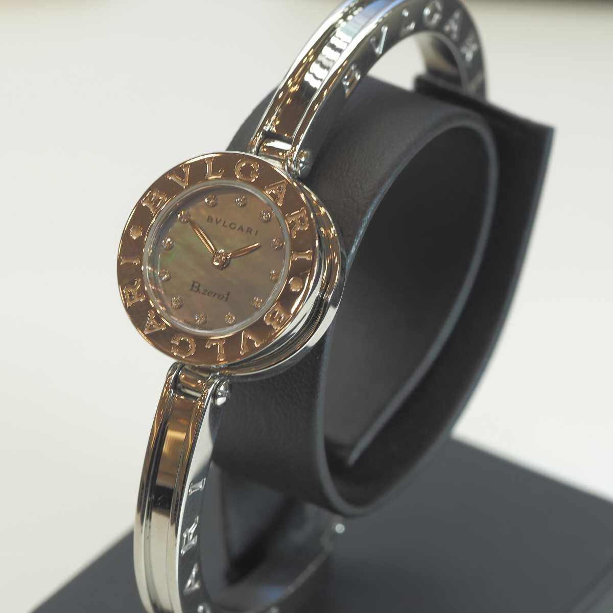 k192 美品 BVLGARI ブルガリBZ22S シェル ダイヤ レディース腕時計 クォーツ