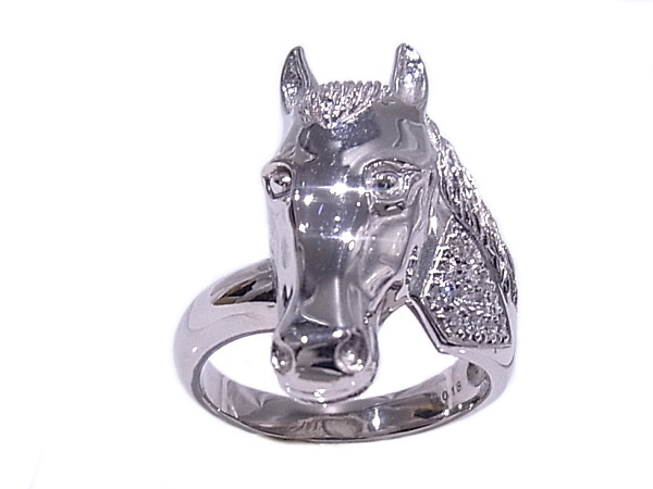 プラチナPt900 ダイヤファッションリング ダイヤモンド 0.18ct ホース
