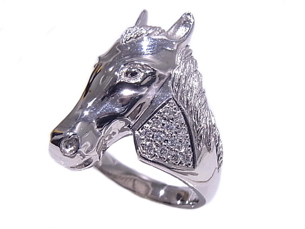 プラチナPt900 ダイヤファッションリング ダイヤモンド 0.18ct ホース