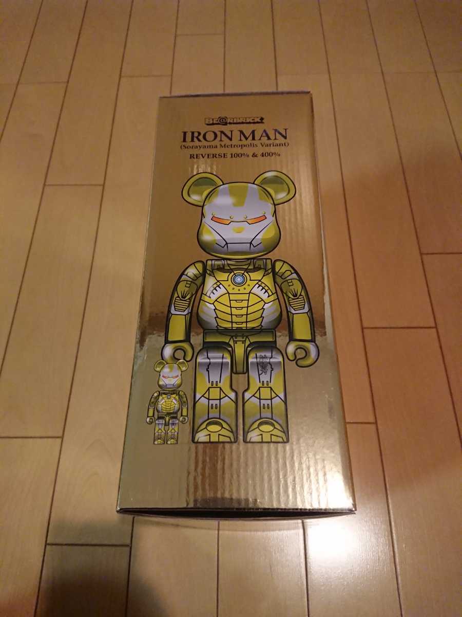 BE@RBRICK IRON MAN REVERSE 100％ & 400％ Sorayama Metropolis Variant MARK Ⅲ ベアブリックアイアンマンソラヤマ空山基2G_画像3