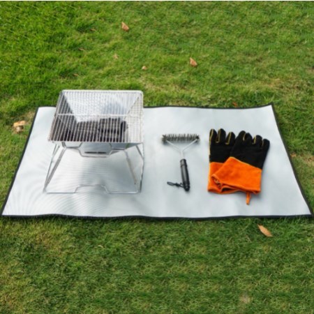 【60x53cm】キャンプ,ピクニック,バーベキュー用の耐火グリルマット,耐火性および耐熱性_画像5