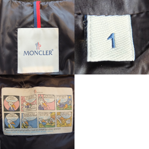 MONCLER モンジュネーブル MONTGENEVRE サイズ1 ウール チャコールグレー ダウンジャケット モンクレール フード付 質屋 神戸つじの_画像9