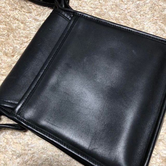 美品オールドコーチ OLD COACH ショルダーバッグ フラップ式 スクエア