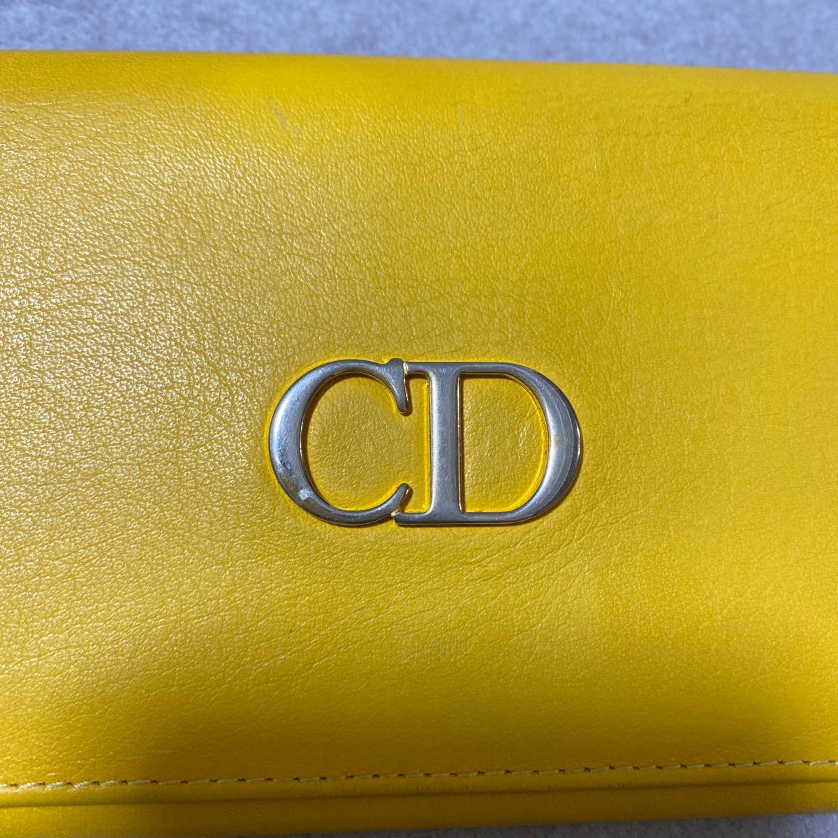 クリスチャンディオール 長財布 ヴィンテージ イエロー CDロゴ クリスチャンディオール 長財布 ヴィンテージ イエロー CDロゴ