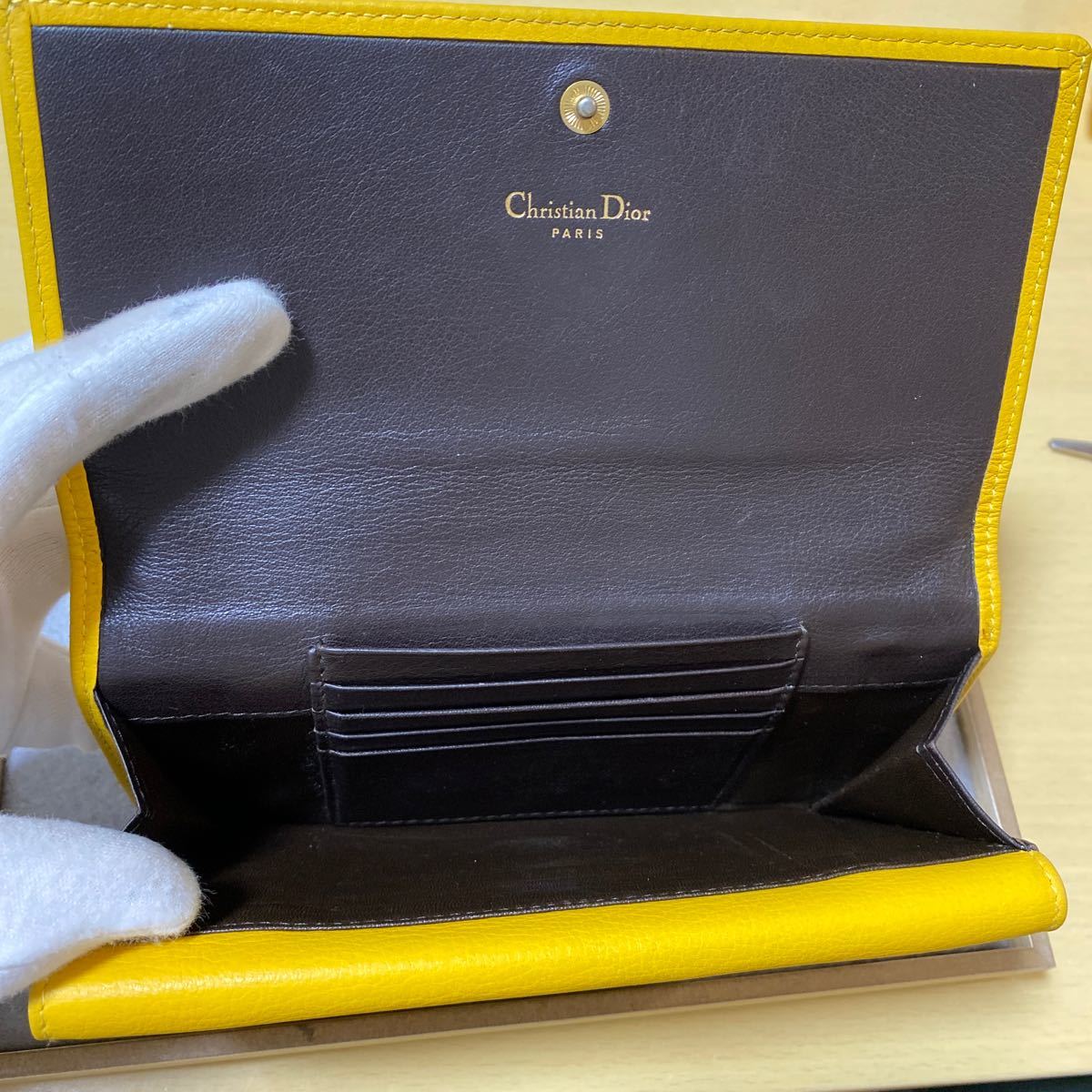 クリスチャンディオール 長財布 ヴィンテージ イエロー CDロゴ クリスチャンディオール 長財布 ヴィンテージ イエロー CDロゴ
