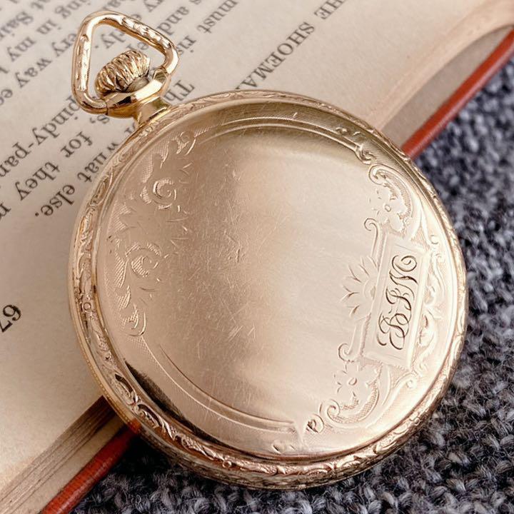 ◎1922年製/米国/ビンテージ/ElGIN/エルジン/懐中時計/美しい彫刻/12