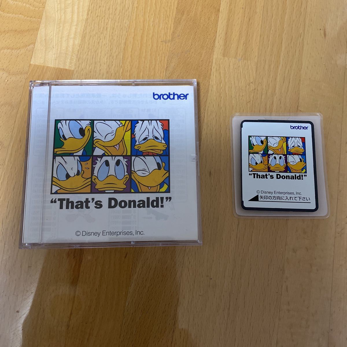 ブラザーの刺しゅうカード 中古 ドナルドダック　That’s Donald!の刺繍カードです。日本のカードです。_画像1