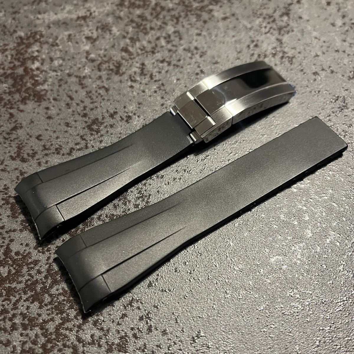 ROLEXロレックス互換ラバーベルト ラグ幅20mm 黒ブラック ROLEXロレックス互換ラバーベルト ラグ幅20mm 黒ブラック