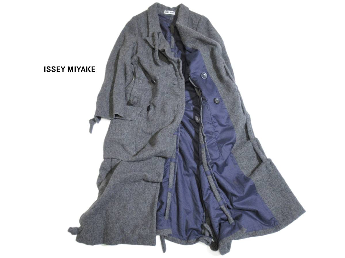 レア ISSEY MIYAKE イッセイミヤケ 構築 デザイン ロング コート M