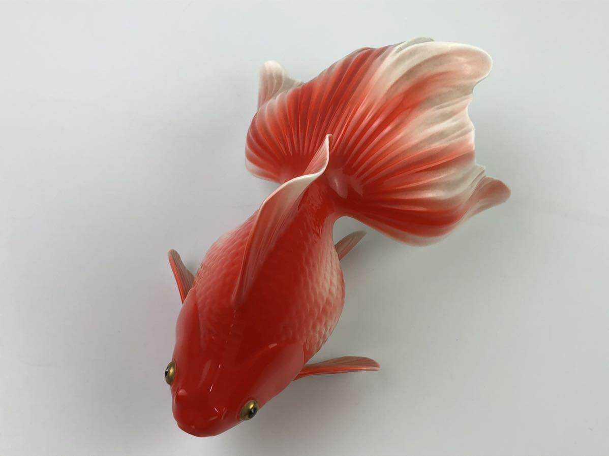 1000円〜☆希少☆Noritake オールドノリタケ 金魚 全長20cm 陶器製