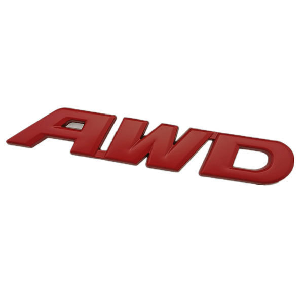 エンブレム カスタム ステッカー デカール プレート AWD レッド 送料無料_画像1