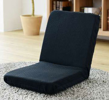 送料無料　日本製で激安！シンプルなデザインのフロア座椅子 座イス　チェア　布張り 撥水加工 　ブラック