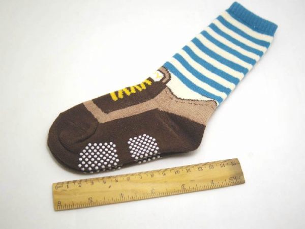  Kids socks for boy 12cm-15cm blue border 