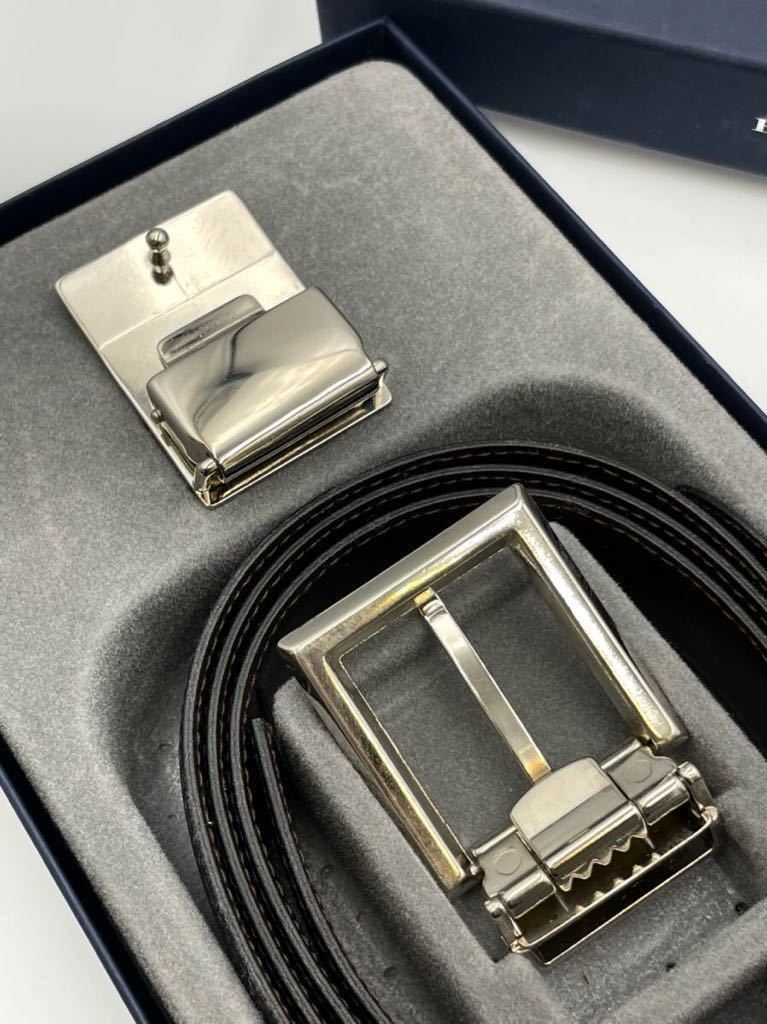 バーバリー ベルト ブラック シルバーバックル 未使用品 メンズ レザー